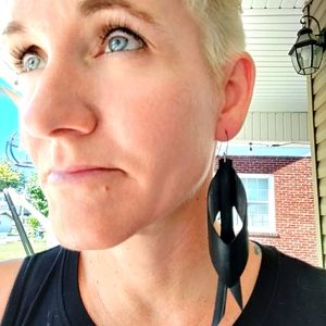 Black rubber earrings